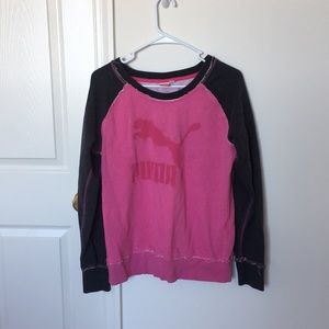 Pink and Black Puma Sweatshirt